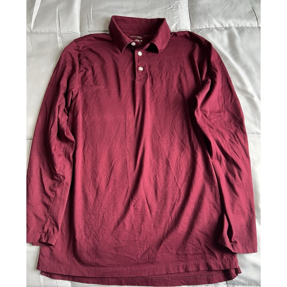 Crewcuts J. Crew Boy Shirt Sze 16 long sleeves Polo Shirt Burgundy Color Holiday